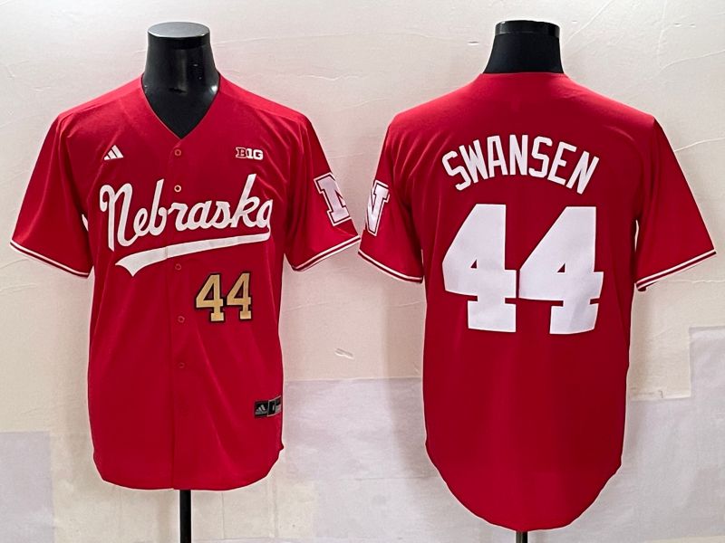 Men Nebraska Cornhuskers #44 Swansen Red 2025 Joint Name NCAA Jersey style 2